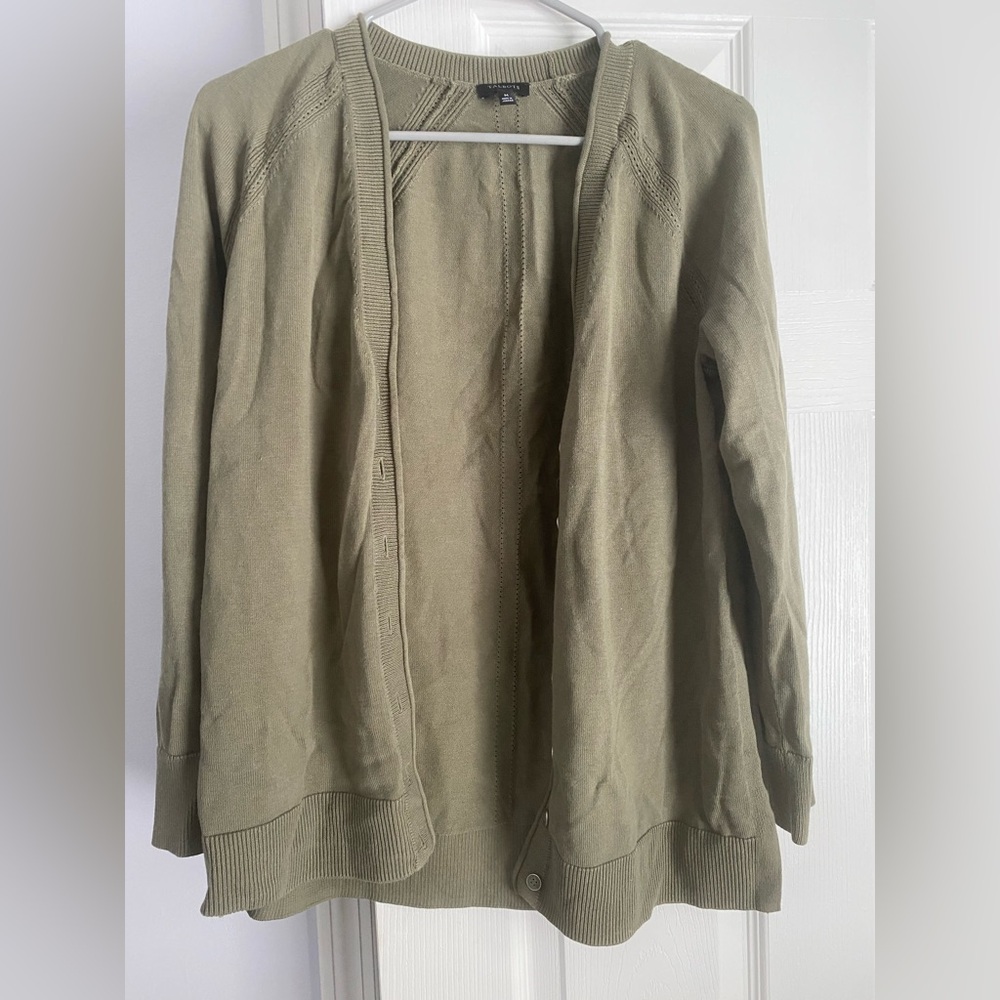 Talbots Sage Green Knit Cardigan
